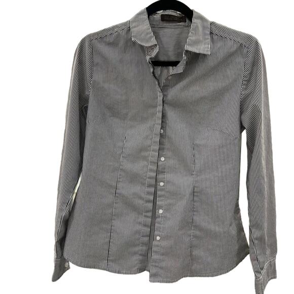 The Limited Pinstripe Button Front Blouse - Picture 1 of 1